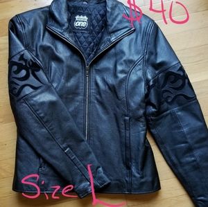 Womens leather Harley style jacket